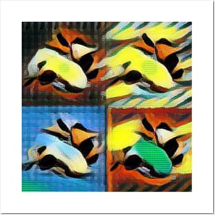 Puppies in Colorful Collage Abstract Art Design Posters and Art